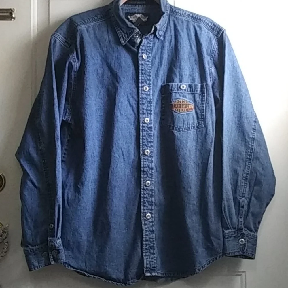 Harley Davidson Denim Shirt - Picture 1 of 12